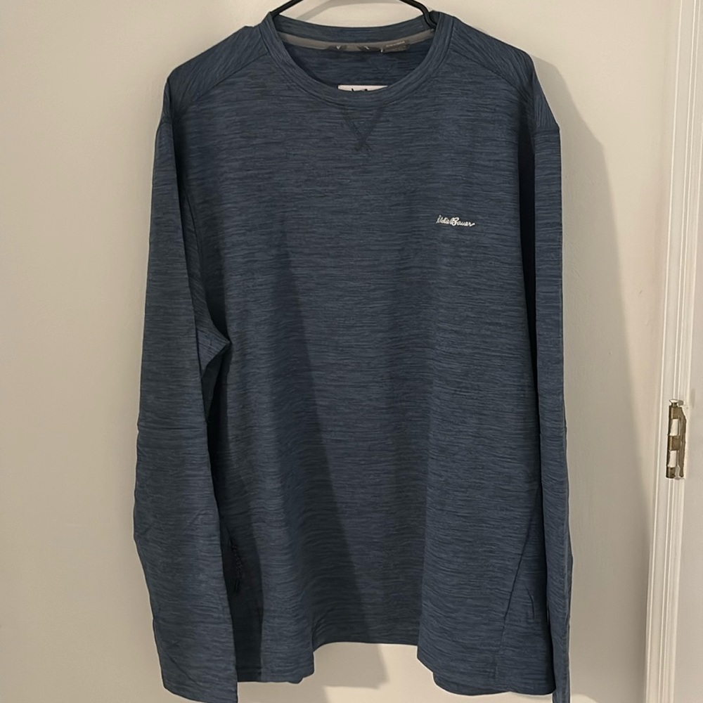 Eddie Bauer XXL tech gear long sleeve blue shirt new